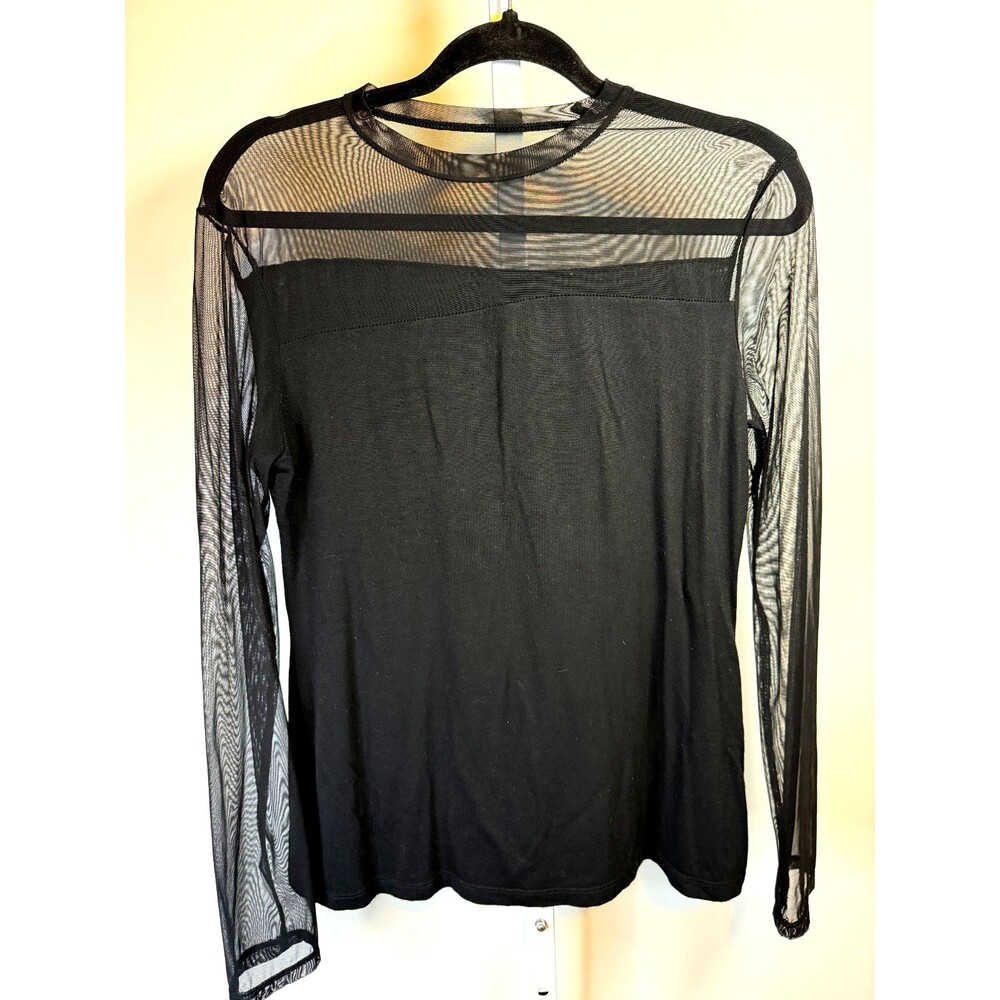 Sheer Long Sleeve Black Top  Y2K XL, Whimsygoth Dark Romantic Witchy Layering